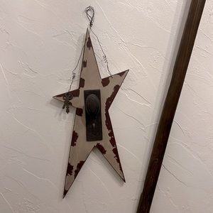 Vintage hand made star with antique door knob wall decor